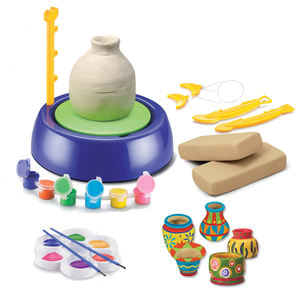 Gran oferta STEM Diy pintura creativa fabricación de cerámica educativa <span class=keywords><strong>juguete</strong></span> giratorio DIY dibujo <span class=keywords><strong>juguete</strong></span> rueda de cerámica eléctrica para niños - Product Image 1