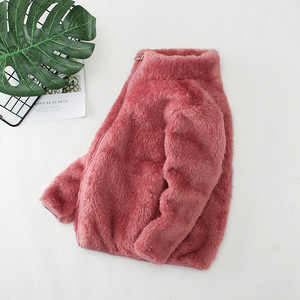 남여공용 키즈 양면 양털 아웃웨어 가을 겨울 캐주얼 지퍼 클로저 두꺼운 상의 아기에게 편안한 면 소재 - Product Image 5