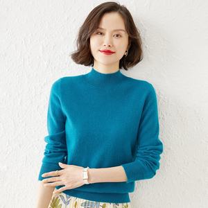 Pull moulant à col ras du cou pour femme, chandail coréen en <span class=keywords><strong>laine</strong></span>, col en V, pull molletonné, vêtements d'automne, pull en cachemire - Product Image 2