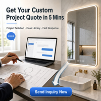 Miroir de salle de bain LED moderne pour projet commercial, miroir ovale intelligent en alliage d'aluminium, prise EU, IP44, miroir encadré tactile avec éclairage LED