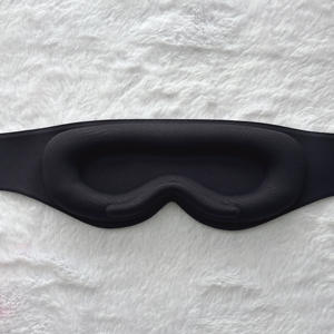 Masque de sommeil lesté en mousse à mémoire de forme 3D doux avec billes de verre pour le soulagement du stress, couleur noire, faible MOQ - Product Image 2
