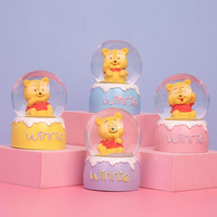 Contes de fées de la mode, château de princesse, artisanat en cristal pour enfants, boule de cristal en résine, verre transparent avec base à LED