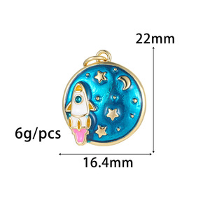 Colgante Espacial Planetario HD270 con Esmalte, Latón con Baño <span class=keywords><strong>de</strong></span> Oro PVD <span class=keywords><strong>de</strong></span> 14K, Amuleto con Símbolo Musical <span class=keywords><strong>de</strong></span> Gato, Ideal para la Creación <span class=keywords><strong>de</strong></span> Joyería y Collares DIY - Product Image 2
