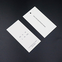 Étiquettes suspendues en papier bicolores personnalisées avec instructions d'entretien, logo de marque professionnel, étiquettes de vêtements pour les vêtements