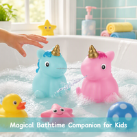 Jouets de bain mignons en forme d'animaux, dinosaures, jouets en caoutchouc souple, dragon qui éclabousse de l'eau, jouets flottants pour enfants et bébés