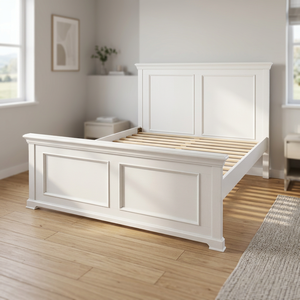 Luxury Classic Queen Size <b>Bed</b> <b>Frame</b> Radiata/MDF Wood Headboard Traditional Hotel Bedroom Furniture - Product Image 1