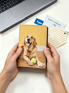Porta Passaporto Personalizzato con Stampa Fotografica, Porta Documenti di Viaggio con <span class=keywords><strong>Foto</strong></span> di Famiglia o Animali Domestici, Custodia Anti-smarrimento per Biglietti Aerei e Visti - Product Image 2
