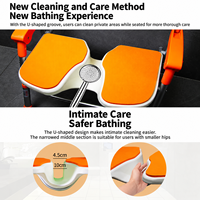 Chaise de douche pliable pour personnes âgées, siège de bain antidérapant, tabouret de sécurité portable et réglable pour salle de bain avec dossier et accoudoirs, OEM
