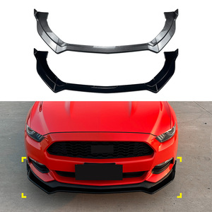 Amp-Z Front Bumper Lip Splitter Carbon Fiber Texture Matte Finish For Ford Mustang Mk6 2015-2017 Tuning Style - Product Image 1