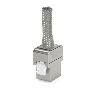 Connettore Keystone RJ45 Femmina-Femmina Cat6A FTP Schermato con Cavo Intrecciato Placcato <span class=keywords><strong>Oro</strong></span> 8P8C T568A/B Bianco - Product Image 4