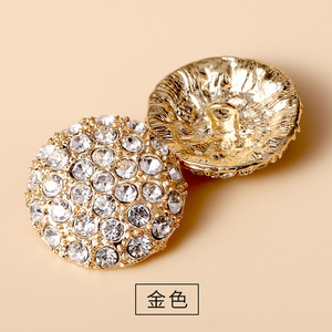 Tùy Chỉnh Kẽm Hợp Kim Kim Loại Tinh Thể Nút Rhinestone Shrank Nút Với Chân 38Mm Kích Thước Lớn Khóa Cho Quần Áo - Product Image 2