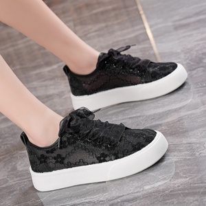 Summer Lace Mesh Sneakers, Light White Canvas Shoes for Women, Breathable Platform Sneakers - Product Image 4
