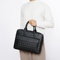 Porte-documents en cuir véritable de luxe pour homme, personnalisé et gaufré, sacoche d'ordinateur portable 15,6 pouces, sac messager d'affaires à bandoulière