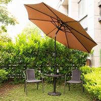 Parasol de marché d'extérieur pliable manuel à 8 baleines en fer, imperméable et résistant aux UV, pour jardin, terrasse et café