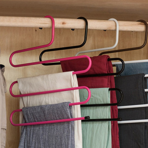 Multifunctional S Shape Trouser Rack With Non Slip Clips For <b>Clothes</b> And Towels Hook Type Organizer For Closet <b>Storage</b> - Product Image 2