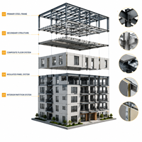 Edificio de Apartamentos de Estructura de Acero Prefabricada, Residencia Modular Multifamiliar, Estructura de Acero Económica