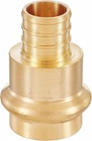 Adaptor Kuningan Crimp Coupling Tembaga 3/4" X PEX 3/4" dengan Ulir NPT/BSP, Panjang 4 Inci, Full Port untuk Pipa