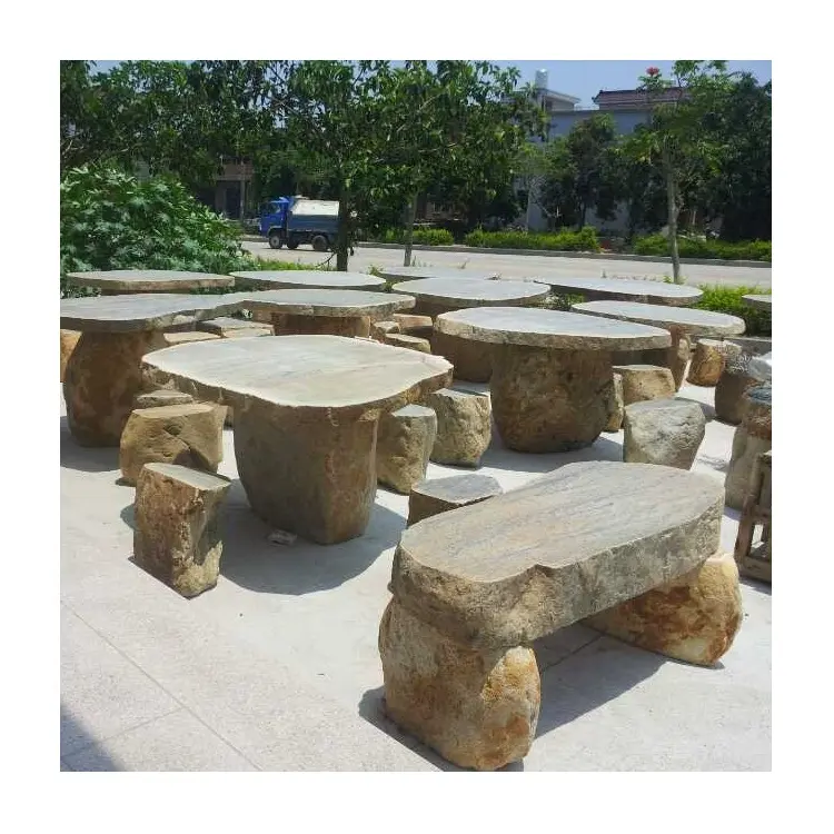 Mobiliário de jardim público, mobiliário ao ar livre, sólido, pedra de granito natural