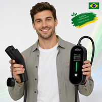 Chargeur EV Type2, 3,5/7kW 2-en-1, LCD, charge programmée, 4 niveaux courant, double prise, Brésil