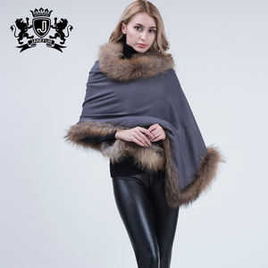 Commercio all'ingrosso 100% di Pelliccia di Procione Assetto Cashmere Pashmina Scialle di Inverno Caldo Molle Lana <span class=keywords><strong>Poncho</strong></span> per Le <span class=keywords><strong>Donne</strong></span> - Product Image 6