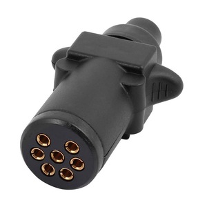 7 Pin Trailer <b>Plug</b> <b>Adapter</b> Round Connector For Caravan And Taillight Signal 12 V Plastic With Standard Grounding - Product Image 1
