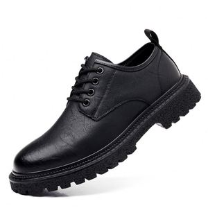 Chaussures décontractées rétro britanniques pour hommes, automne, chaussures en cuir imperméables à semelle épaisse, antidérapantes, respirantes - Product Image 3