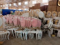 Chaise de mariage fantaisie en or ghanéen, très vendue en 2026, en acier inoxydable durable pour la décoration intérieure et extérieure
