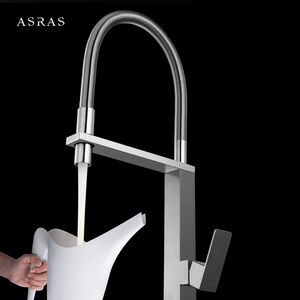Смеситель из нержавеющей стали Asras 304, смеситель для горячей и холодной воды, кухонный кран, вытяжной смеситель с одной ручкой 3055 - Product Image 3