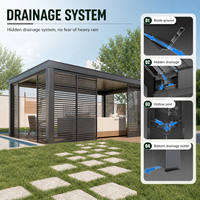 Pavillon de jardin de luxe extérieur bien conçu, directement de l'usine, avec moustiquaire, abri de jardin en polycarbonate bon marché et durable
