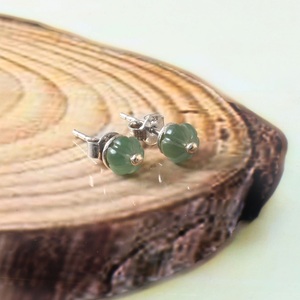 Boucles d'oreilles clous en argent sterling 925 avec petite citrouille sculptée et sertie, pour femme, avec magnifique pierre précieuse, faites à la main, cadeau de fête - Product Image 1