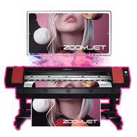 Zoomjet 1,8 3,2 M Impresora solvente ecológica de gran formato XP600 I3200 Tablero de exhibición de señalización Impresión de película retroiluminada Empresa de publicidad
