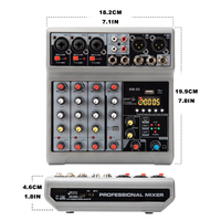Console de mixage audio professionnelle BM-05 Mini 5 canaux avec suppression du bruit et USB pour utilisation en studio