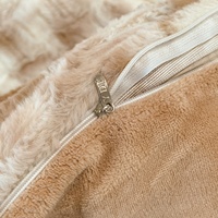 Ensemble de literie en fausse fourrure de lapin de luxe, 4 pièces, housse de couette réversible en velours laiteux, jacquard diamant, literie chaude d'hiver