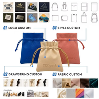 Pochette à cordon en cuir PU grainé, sac de rangement de luxe pour bijoux, sac d'emballage cadeau avec logo en relief pour boucles d'oreilles, bagues, bracelets