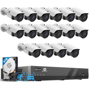 Système de caméra CCTV NVR 16 canaux GWSECU, disque dur 4 To, 16* 5MP, caméra IP PoE étanche avec IA, vision nocturne, surveillance commerciale via application - Product Image 1