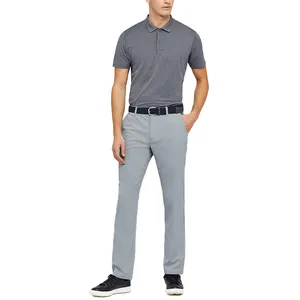 Hoge Koude As Serie Ontwerp Custom Stretch Polyester Elastan Slim Fit Grijs Mannen Golf Broek