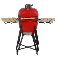 Barbecue de jardin professionnel de luxe, fumoir en céramique robuste, grande taille 19 pouces, charbon de bois, meilleurs grils d'extérieur, OEM ODM, Kamado en céramique