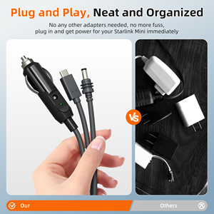 Wholesale 5m Starlink Mini <b>Power</b> Waterproof <b>Cable</b> DC USB-C Cigarette Lighter 3 in 1 Dc <b>Power</b> <b>Cable</b> For RV Camping Driving Home - Product Image 3