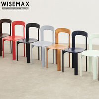WISEMAX – meubles de salle à manger modernes, structure en bois massif noir, dossier rectangulaire, chaise de salle à manger pour restaurant, hôtel