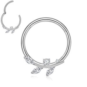 จิวเจาะจมูกไทเทเนี่ยม G23 16G แหวนเซอร์คอนใสรูปผีเสื้อชุบเงินผู้หญิงผู้ชาย - Product Image 5