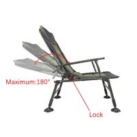 Chaise de pêche pliable d'extérieur à jambes télescopiques inclinables multi-positions