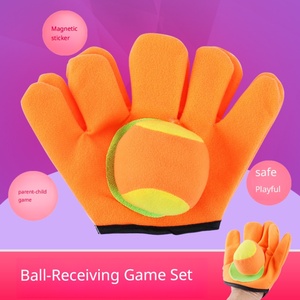 Kinder-Klebeballspiel-<span class=keywords><strong>Set</strong></span> 2 Handschuhe 2 Bälle Eltern-Kind Interaktives Outdoor-Indoor-Sportspielzeug Großhandel - Product Image 4