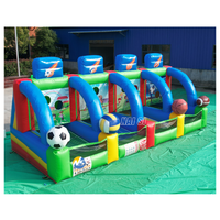 Jeu gonflable de carnaval 4 en 1 en PVC durable : football, basketball, volley-ball, lancer de ballons pour enfants