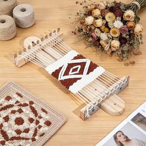 Tissétoile en bois DIY pour tapisserie, cadre de tissage, support pour écharpes, fils, tricot et perles, en bois massif, outil artisanal fait main, style moderne et simple - Product Image 1