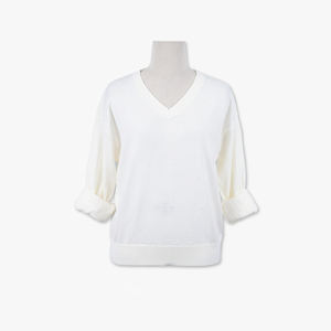 Suéter de punto con cuello en V, 100% acrílico, antiarrugas, de color liso estándar, informal, personalizado OEM/ODM, fabricado en Vietnam. - Product Image 6