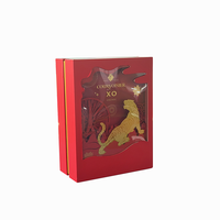 Boîte cadeau de luxe en papier 3D personnalisée avec impression, emballage en soie pour whisky/cognac, insert en mousse en forme de bouteille STPP