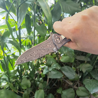 Couteaux de poche pliables texture damas, couteaux de poche personnalisés pour le camping en plein air, vente en gros,