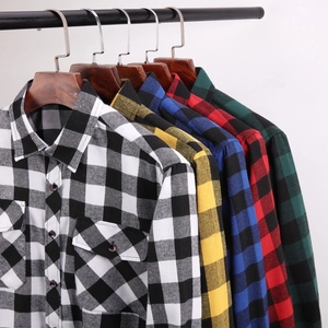 Camisas de Franela a <span class=keywords><strong>Cuadros</strong></span> de Manga Larga en Rojo, Negro y Azul Otoñales, <span class=keywords><strong>con</strong></span> Cuello Camisero, Camisas Casuales a <span class=keywords><strong>Cuadros</strong></span> Anchos y Coloridos - Product Image 6