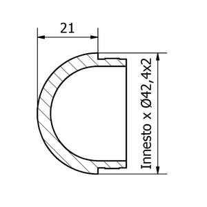 Tapa Esférica Sku Acero Inox AISI 304 Acabado Satinado para Tubo Ø 42,4X2 in - Product Image 2