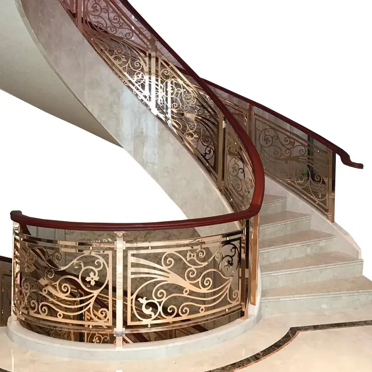 Luxury wrought iron railings inside design for stairs interior